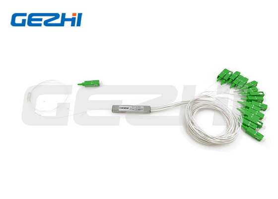 PON FTTH नेटवर्क फाइबर ऑप्टिक मिनी PLC स्प्लिटर 1*16 SC APC कनेक्टर के साथ
