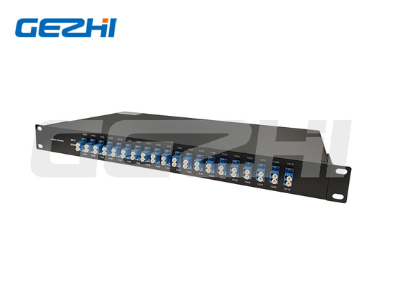 18CH CWDM Mux डिमक्स मॉड्यूल 1270 - 1610nm LC/UPC 20nm मल्टीप्लेक्सर