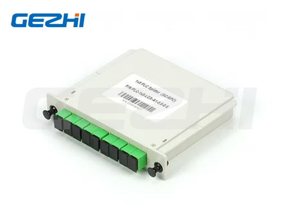 1x8 SC/APC सिंगल मोड G657A1 LGX FTTx में कैसेट फाइबर ऑप्टिक पीएलसी स्प्लिटर