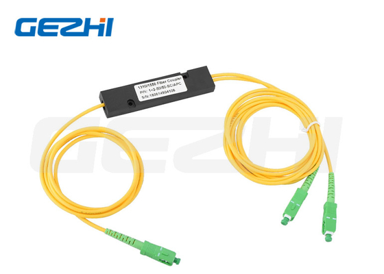 OEM फाइबर ऑप्टिकल स्प्लिटर, सिंगलमोड एससी/एपीसी 1x2 पीएलसी स्प्लिटर